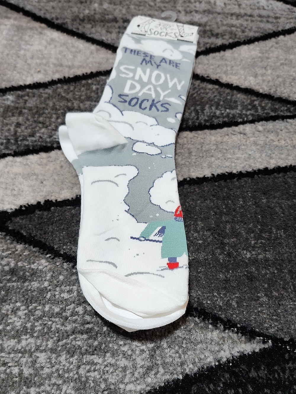 PRIMITIVES BY KATHY LOL CREW SOCKS "THESE ARE MY SNOW DAY SOCKS" NOVELTY WINTER